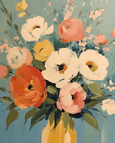 Fröhliche Blumen in Pastellfarben