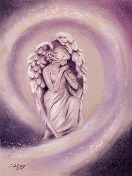Guardian Angel - Hand painted Angel Art by Marita Zacharias