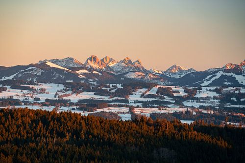 Zonsondergang over de Allgäuer Alpen