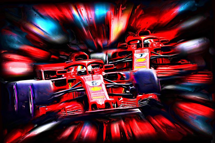 Teammates 2018 - Sebastian Vettel #5 and Kimi Räikkönen #7 van DeVerviers