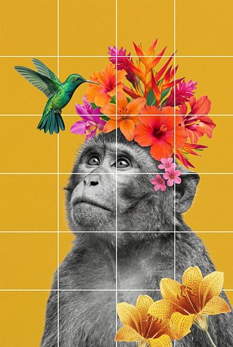 Tropical Pop-Art Monkey Business by Marja van den Hurk