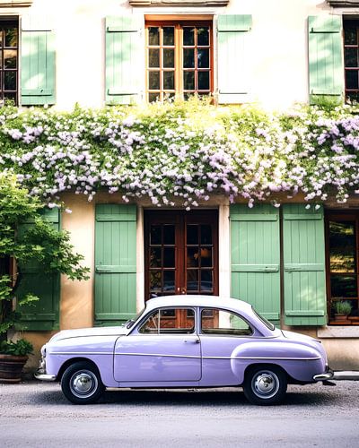 Vintage Voertuig en Voorjaarsbloesem