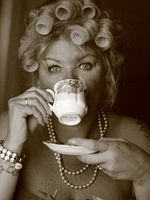 Vintage Diva with curlers