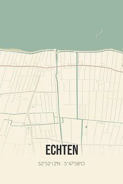Vintage map of Echten (Fryslan) by Rezona