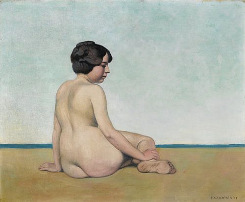 Félix Vallotton - Little bather, sitting on the sand