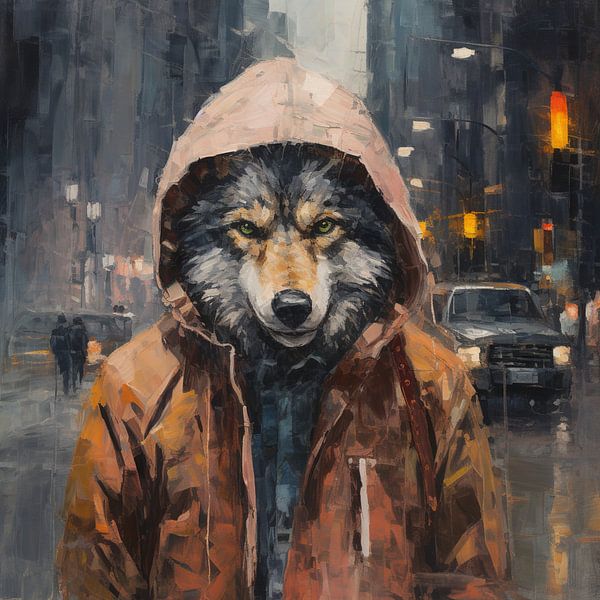 Urban Wolf | Urban Wolf Art von Wunderbare Kunst