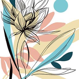 Digital line drawing of flowers by Ljupka Kareska