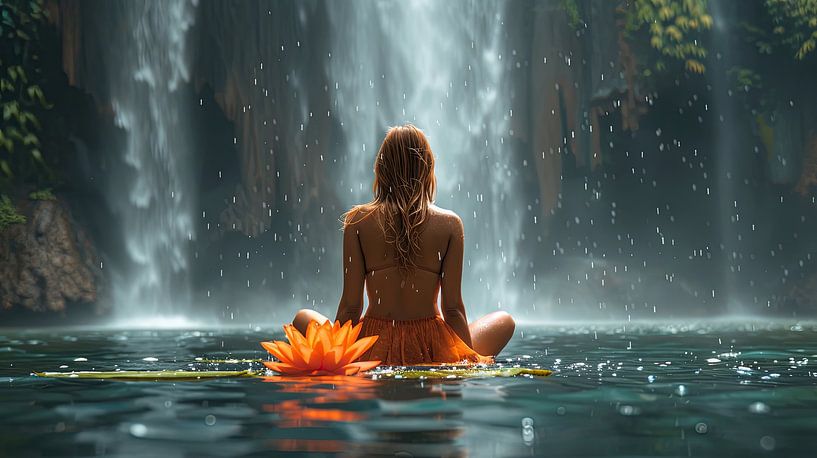 woman with lotus flower by Egon Zitter
