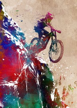 BMX rijder sport kunst #sport #bike van JBJart Justyna Jaszke