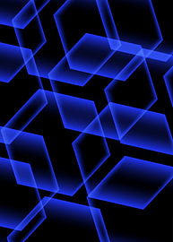 Abstract blauw geometrisch zeshoekpatroon op een donkere achtergrond