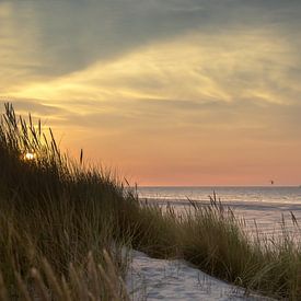 Coucher de soleil sur la mer du Nord, vu de Terschelling sur Jolanda Kleij