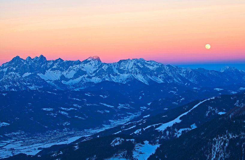 Full moon over the Enns Valley by Christa Kramer