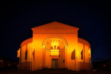 Feestelijk verlichte kerk van St. Ludwig - Domkerk Darmstadt van pixxelmixx