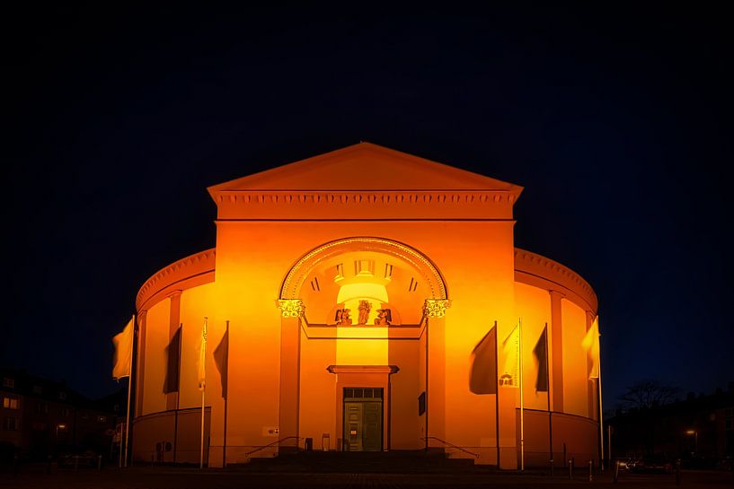 Festlich beleuchtete Kirche St. Ludwig - Kuppelkirche Darmstadt von pixxelmixx