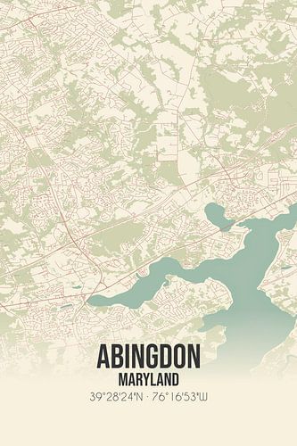 Alte Karte von Abingdon (Maryland), USA.