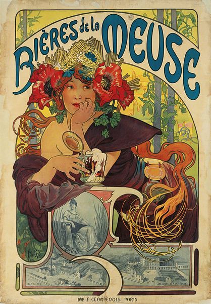 Bières De La Meuse, Alphonse Mucha by Masterful Masters