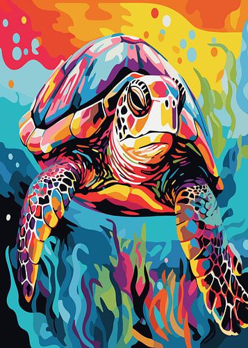 Neon Zeeschildpad Kunst