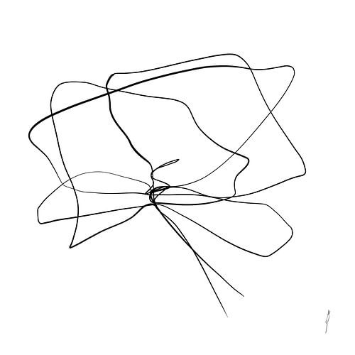Klaproos one-line drawing in reeks part 2