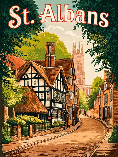 Betoverend St Albans Landschap Print van Robert Swaine