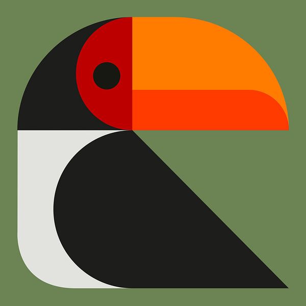 Grafik Vögel - Tukan von Tim de Leeuw