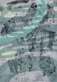 Abstrakte Botanik im Wabi-Sabi-Stil in neutralen Farben. von Dina Dankers