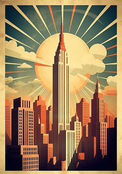 New York Art Deco Poster Print by Niklas Maximilian