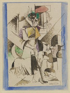 Albert Gleizes - Kubistisch portret (1914) van Peter Balan