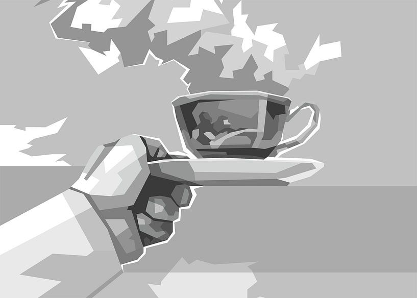 Glazen koffie grijs van Rizky Dwi Aprianda