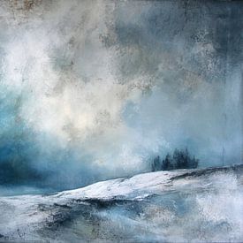 Dramatic Winter Landscape in Fine Art style - Snow, Fog and Blue Skies by BowiScapes - Fine Art Landscapes