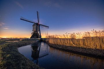 The Uitwijk Mill in the Night by Zwoele Plaatjes
