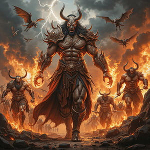 Dark Fantasy Décoration Murale: DRAZKHOR – Une Horde de Démons Surgit des Enfers