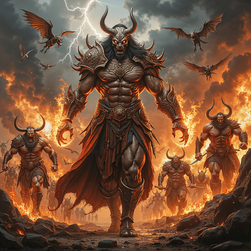 Dark Fantasy Gothic Wall Art: DRAZKHOR – A Horde of Demons Storms Out of Hell