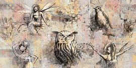 Collage of different drawings by Emiel de Lange