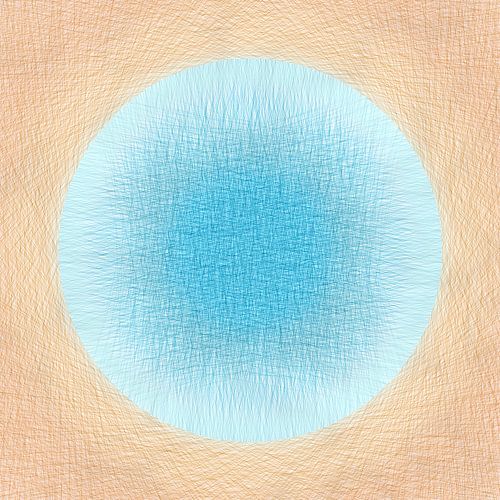 Lijn abstractie cirkel en vierkant van Steve Van Hoyweghen