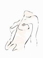 Strichzeichnung Brüste einer nackten Frau mit Aquarell