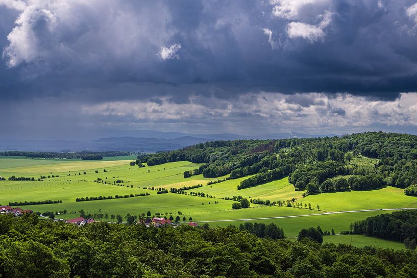 View from the Königshainer mountains to the landscape near Görli by Rico Ködder