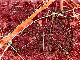 Map of Colombes with the style 'Amber Autumn' by Maporia