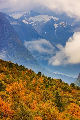Herfst langs de Gamle Strynefjellsvegen, Noorwegen