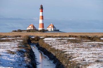 Vuurtoren Westerhever, Noord-Friesland, Duitsland van Alexander Ludwig