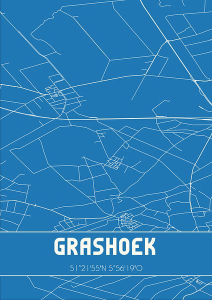 Plan d'ensemble | Carte | Grashoek (Limbourg) par Affiches de lieux