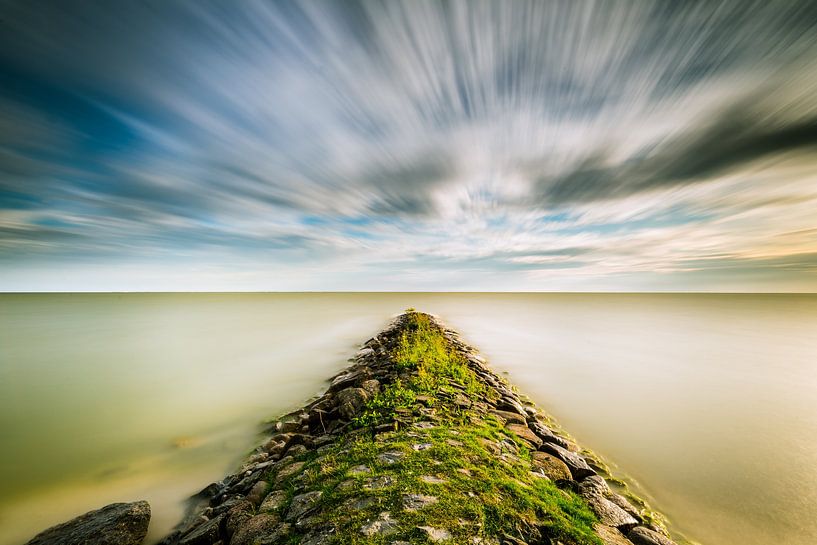 Moving clouds above the IJsselmeer by Damien Franscoise
