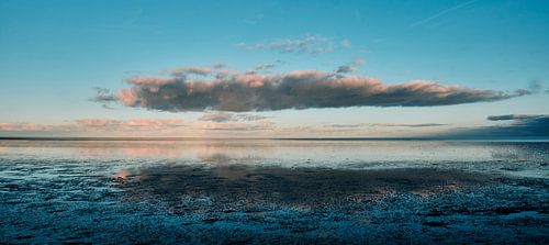 Colorful clouds above the Wadden Sea