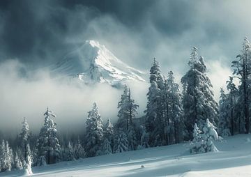 Winterlicht in de bergen van fernlichtsicht