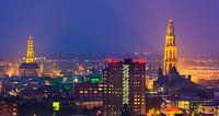 Die Stadt Groningen während der blauen Stunde von Henk Meijer Photography Miniaturansicht