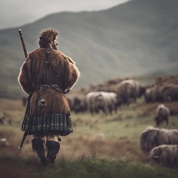 Schotse Hooglander veld - Scottish Highlander field (Ultra HD) van Michiel de Ruiter