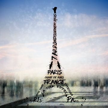 Digitale kunst PARIJS Eiffeltoren nr.3 van Melanie Viola