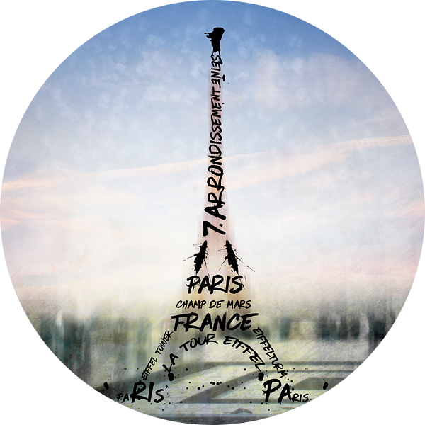 Digitale kunst PARIJS Eiffeltoren nr.3 van Melanie Viola