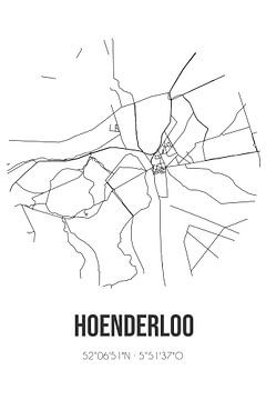 Hoenderloo (Gelderland) | Karte | Schwarz und Weiß von Rezona