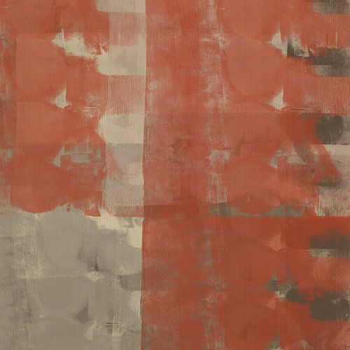 Minimalistische abstracte kunst in beige en terracotta