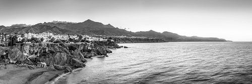 Costa del Sol-landschap bij Malaga in zwart-wit